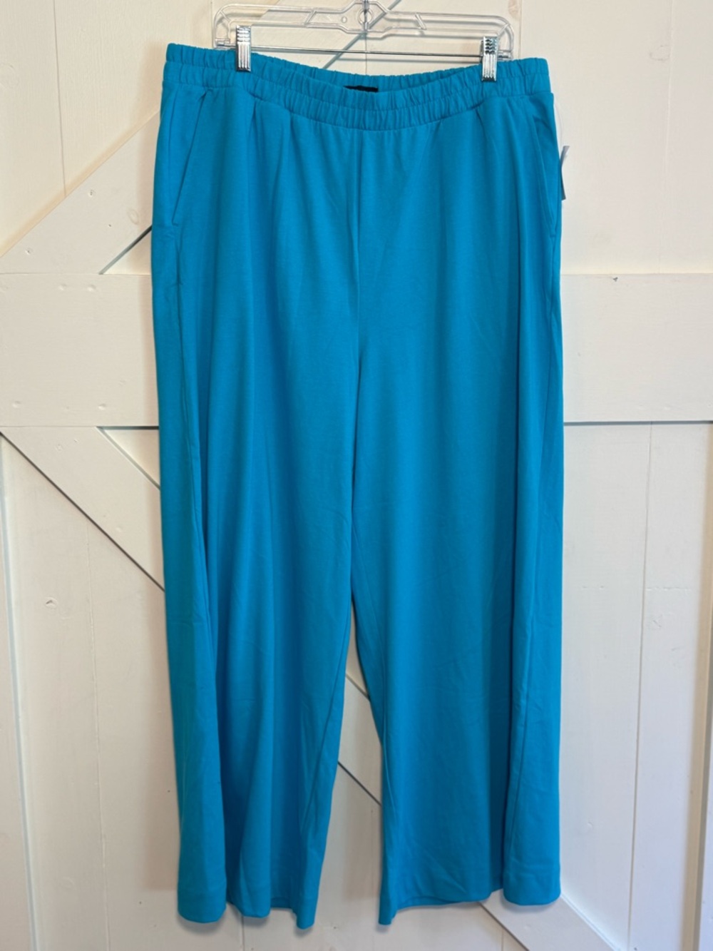 GAP NWT Wide Leg Knit‎ Pants XL Turquoise Pull-On Elastic Waist Pockets